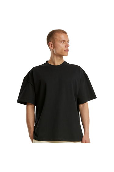 New Morning Studios Mens Jersey Cotton Oversized T-Shirt - Black