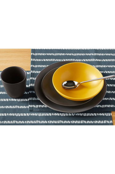 Set of 2 Irun Striped Coated Cotton Placemats