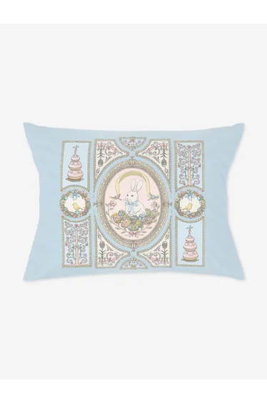 Atelier Choux Baby Satin Spring Bunny Cushion in Blue (40cm X 30cm)
