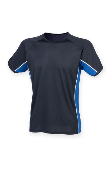 Finden & Hales Childrens/Kids Short Sleeve Performance Panel Sports T-shirt - Navy/Royal/White