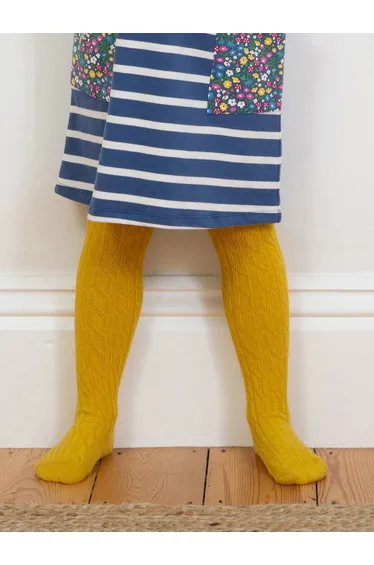 Cable tights sweetcorn