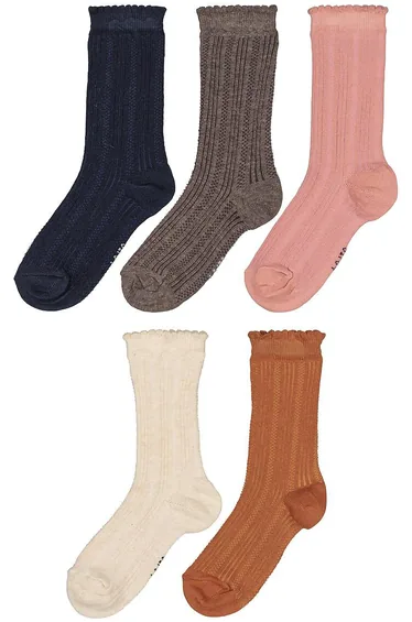 Pack of 5 Pairs of Socks in Textured Cotton Mix