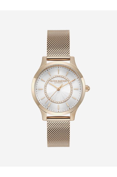 Olivia Burton Wonderlust IP Mesh Bracelet Watch in Rose Gold