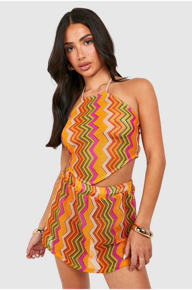 Petite Zig Zag Beach Mini Skirt