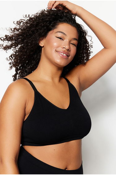 Plus Size Bra - Black - Plain