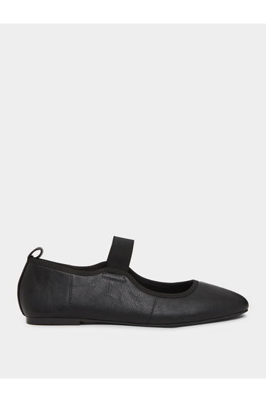 Black Mary Jane Ballerina Flats