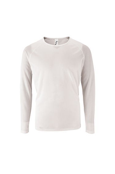 SOLS Mens Sporty Long Sleeve Performance T-Shirt - White