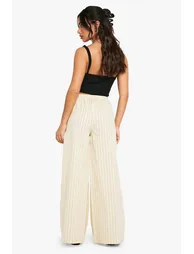 Petite Stripe Linen Look Trousers - ecru - 1