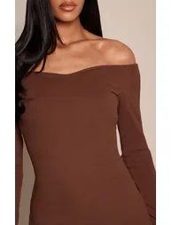 Tall Taupe Soft Touch V Neck Long Sleeve Shift Dress - 3