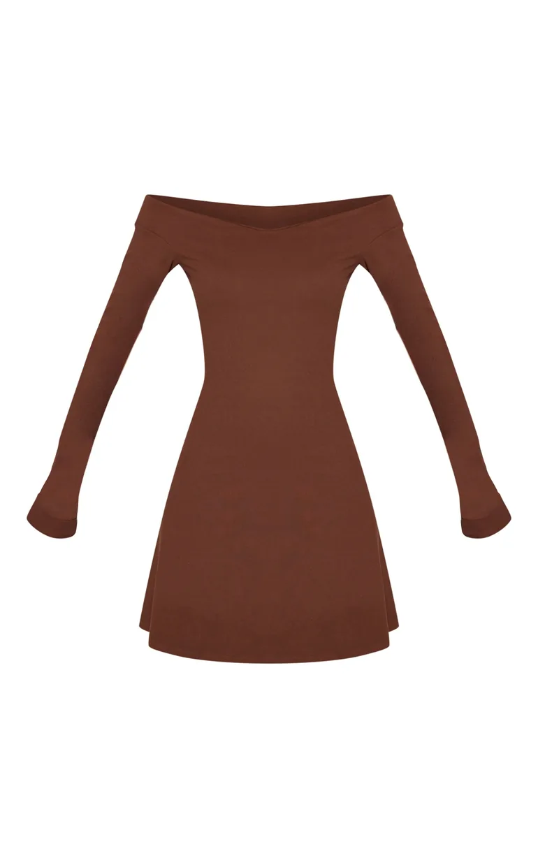 Tall Taupe Soft Touch V Neck Long Sleeve Shift Dress - 4