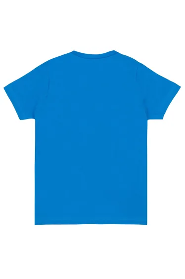 تيشيرت قطن ازرق بطبعة