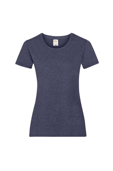Fruit Of The Loom Ladies/Womens Lady-Fit Valueweight Short Sleeve T-Shirt (Pack Of 5) - Vintage Heather Navy