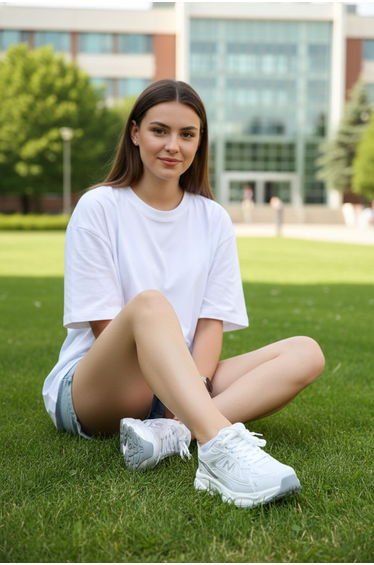 White-Gray Women's Sneaker