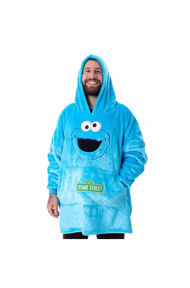 Sesame Street Cookie Monster Blanket Hoodie - Blue