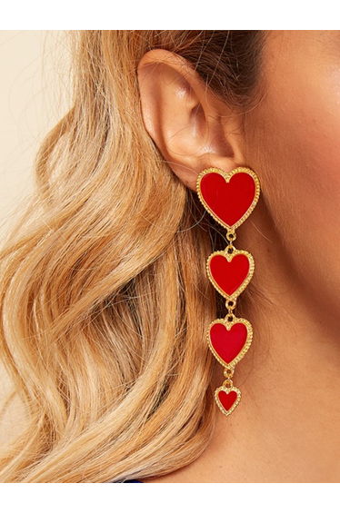 Heart Shape Tassel Earrings