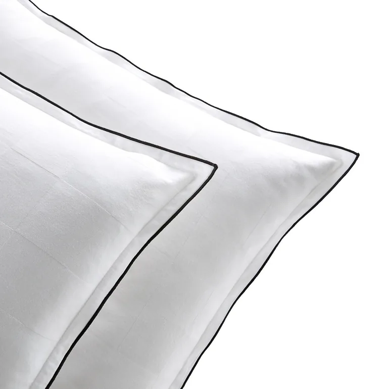 Victor Checkerboard 100% Washed Cotton Satin 300 Thread Count Pillowcase - 3