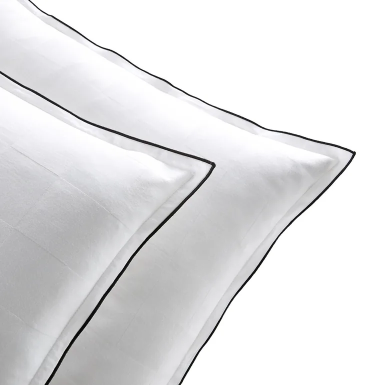 Victor Checkerboard 100% Washed Cotton Satin 300 Thread Count Pillowcase - 1