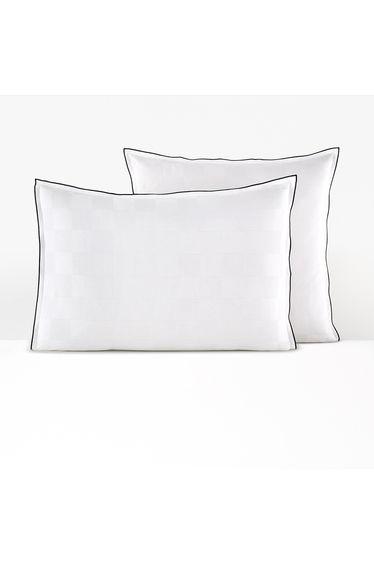 Victor Checkerboard 100% Washed Cotton Satin 300 Thread Count Pillowcase