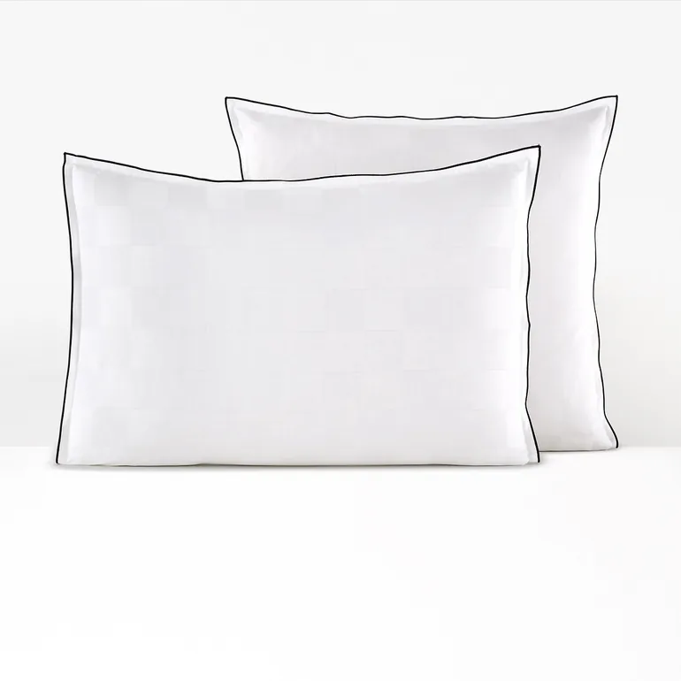 Victor Checkerboard 100% Washed Cotton Satin 300 Thread Count Pillowcase - 2