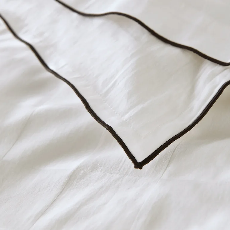 Victor Checkerboard 100% Washed Cotton Satin 300 Thread Count Pillowcase - 6
