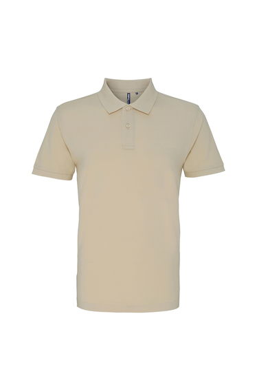 Asquith & Fox Mens Plain Short Sleeve Polo Shirt - Natural