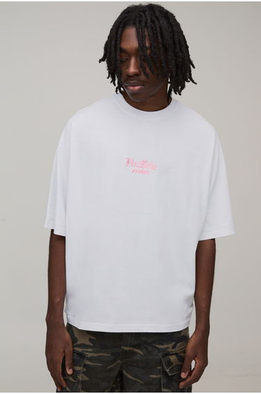 Oversized Hustle Printed T-Shirt - white