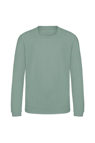 AWDis Just Hoods Childrens/Kids Plain Crew Neck Sweatshirt - Dusty Green