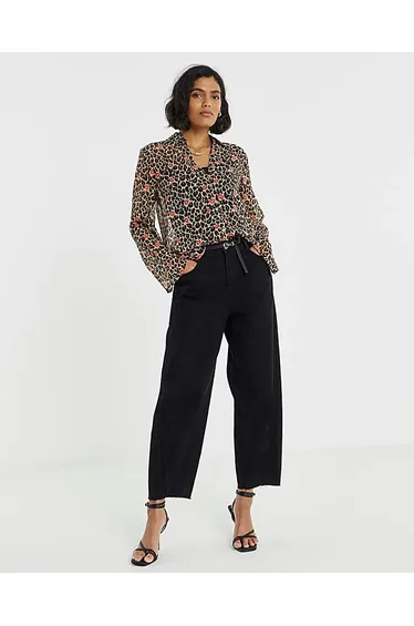 Simply Be Leopard Crinkle Blouse