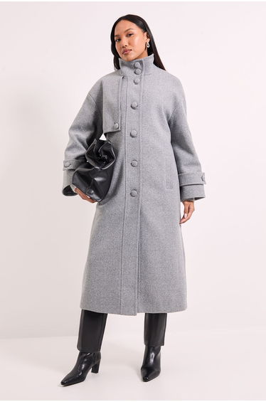 Principles by Wallis Funnel Neck Button Coat