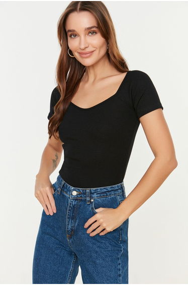 Blouse - Black - Slim fit