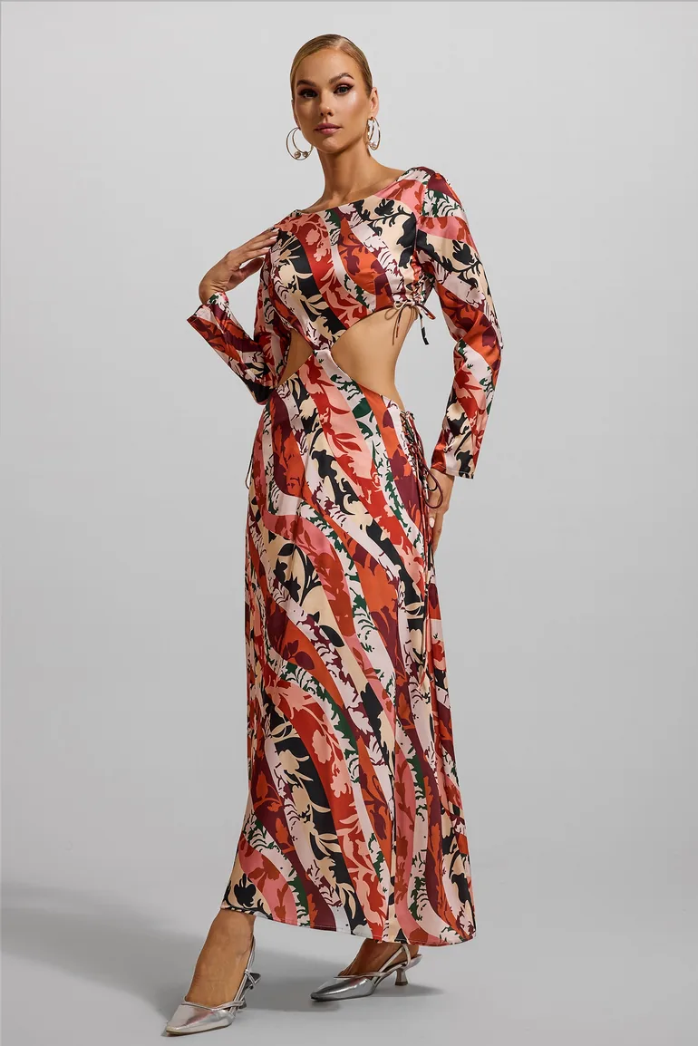 Prudence Floral Cut-Out Midi Dress - 1