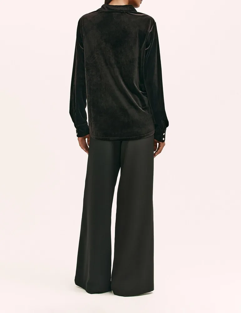 Sayge Velvet Collared Shirt - 3
