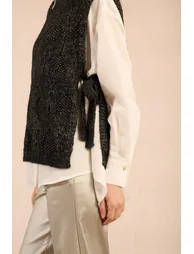 Sleeveless Jumper with Side Ties - 4