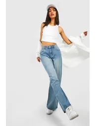 Mid Waist Vintage Wash Baggy Jeans - vintage blue