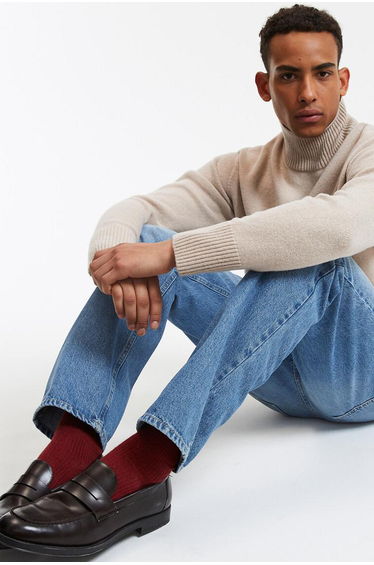 Wool/Cashmere Jumper/Sweater with Funnel NecK