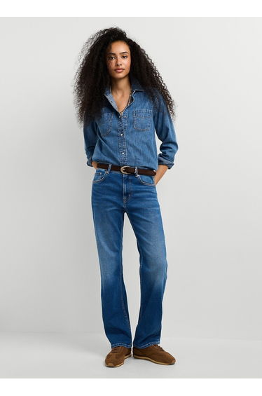 Arrow Mid Rise Straight Jeans