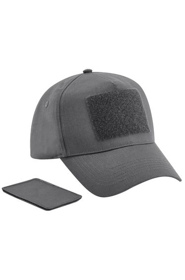 Beechfield Unisex Adult 5 Panel Removable Patch Cap - Graphite Grey