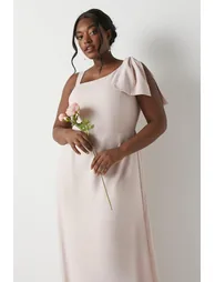 Plus Size Bow One Shoulder Dress - 1