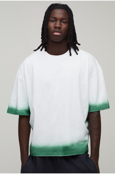 Oversized Boxy Spray Wash T-Shirt - white