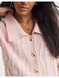 Simply Be Cable Knit Collar Cardigan - 2