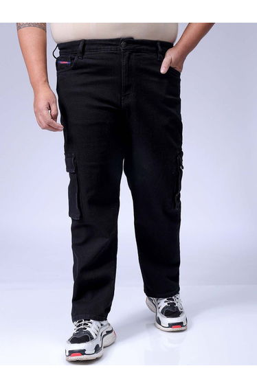 Plus Size Men Regular Fit Cargo Jeans