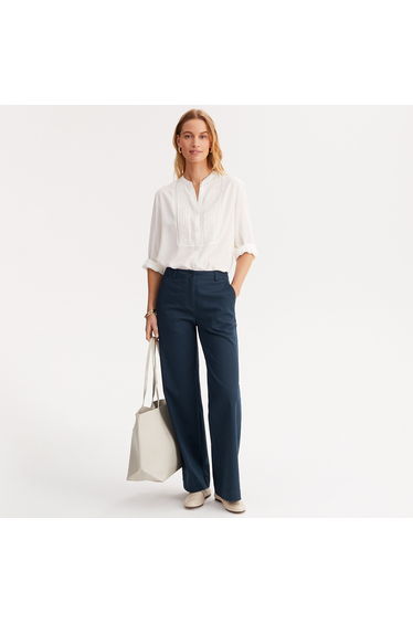 Cotton Wide Leg Chinos, Length 30.5"