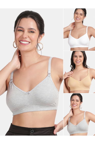 Pack of 3 - Non-Padded Non-Wired Comfort Maternity Bra