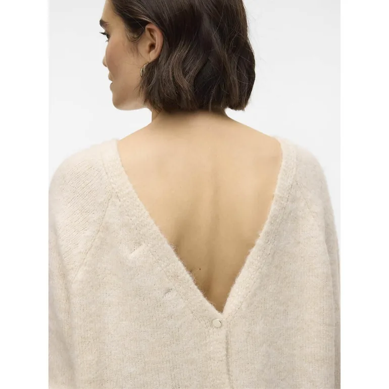 Buttoned V-Back Jumper/Sweater - 2