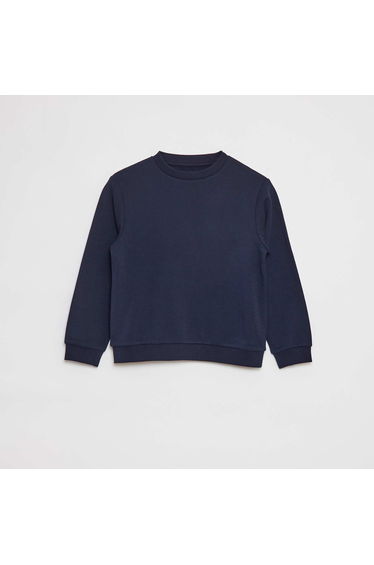 Plain brushed sweatshirt BLUE