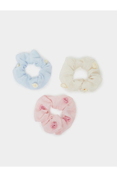 Pack of 3 - Floral Scrunchies