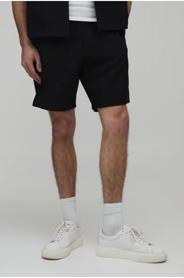 شورت بوهو مان أسود بقصة مستقيمة