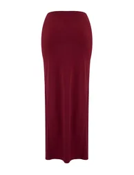 Burgundy Knitted Maxi Beach Pareo with Accessories - 2