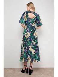 فستان اويسيس ميداكسي على شكل حرف A بطبعة أزهار - 2