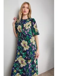 فستان اويسيس ميداكسي على شكل حرف A بطبعة أزهار - 3